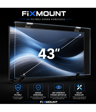 FIXMOUNT 43 İnç UV Filtreli TV Ekran Koruyucu Tüm Tv'ler ile Uyumlu