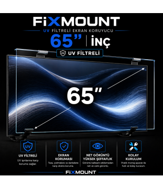 FIXMOUNT 65 İnç UV Filtreli TV Ekran Koruyucu Tüm Tv'ler ile Uyumlu