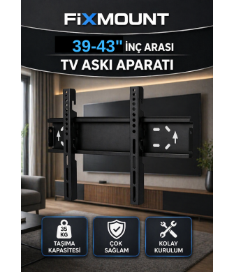 FIXMOUNT 39 - 43 İnç Tv Duvar Askı Aparatı Tüm Tv'ler ile Uyumlu