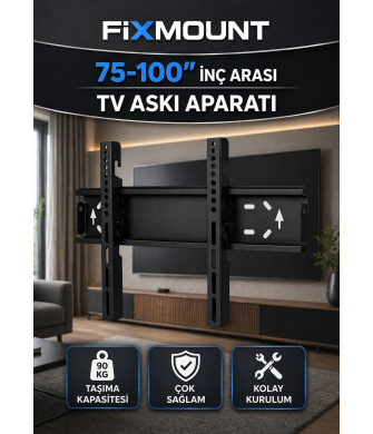 FIXMOUNT 75-100 Inç Tv Duvar Askı Aparatı Tüm Tv'ler ile Uyumlu
